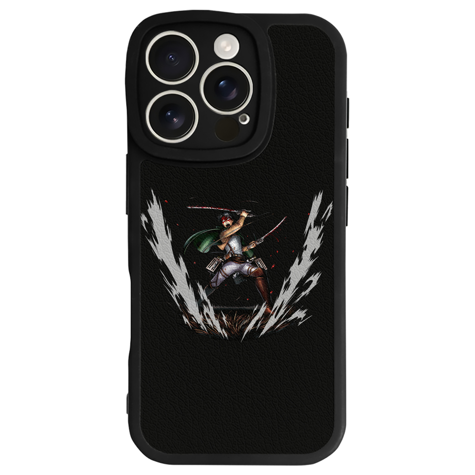 （画像用） 進撃の巨人 リヴァイ·アッカーマン Attack on Titan Levi Ackerman 【iPhone 16シリーズ対応】シリコンスマホケース（レザー調） 材質：シリコン